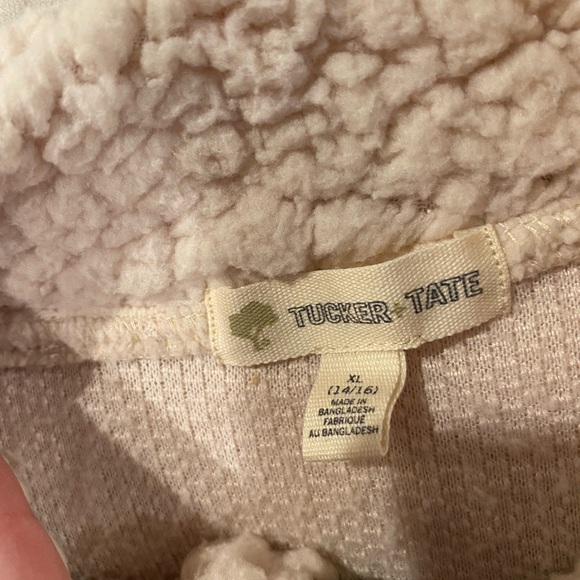 Tucker + Tate cozy fleece jacket with rainbow trim down arms. Kids sz 14/16 - Picture 3 of 7